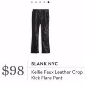 Blank NYC Stitch Fix Faux Leather Flare Pant 29